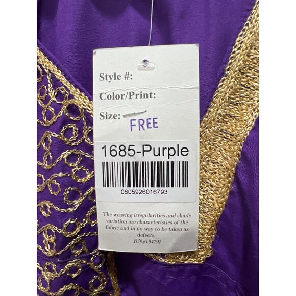 Advance Apparel Womens Purple Kaftan Maxi Dress Boho Cotton Abaya Lounge Dress - Picture 8 of 8